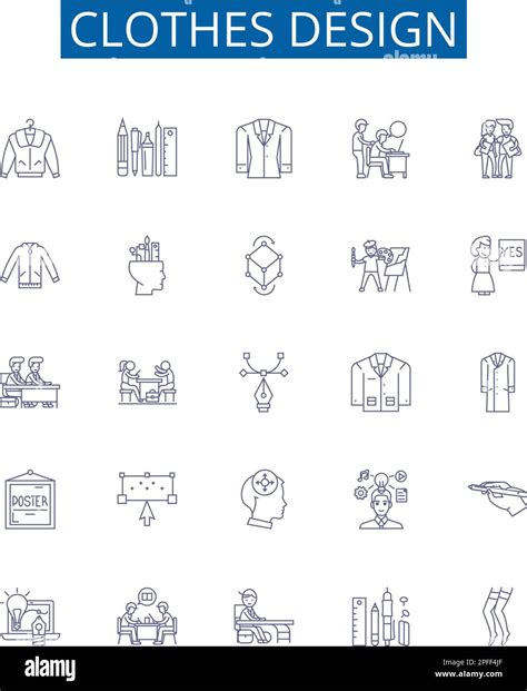 Clothes Design Line Icons Signs Set Design Collection Of Apparel