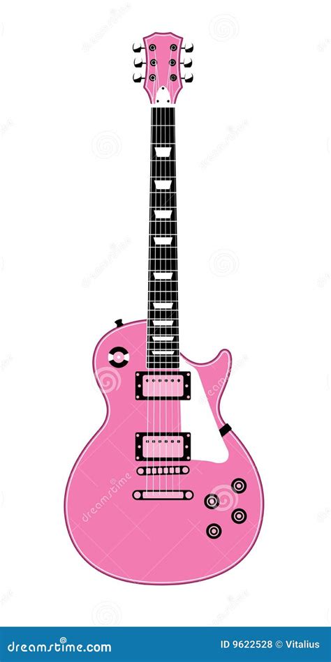 Pink Electric Guitar Stock Vector Illustration Of Object 9622528