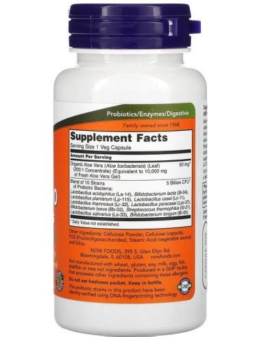 Now Foods Now Foods Aloe 10 000 Probiotics 60 Veg Capsules Home