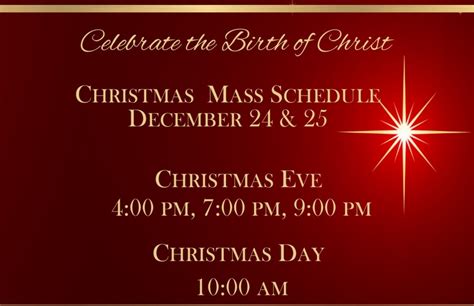 Christmas Mass Schedule St Joseph On Carrollton Manor