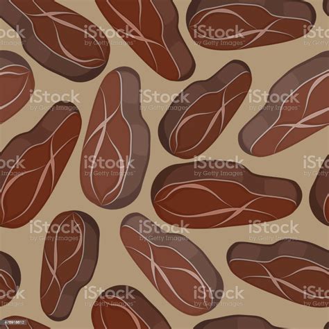 Piece Of Meat Vector Pattern Steaks Seamless Background Cuts O Stock