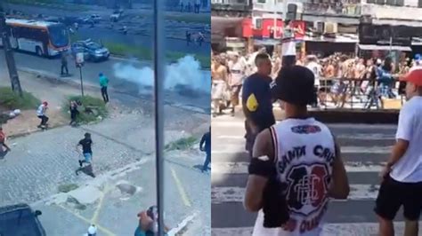 Vídeo Integrantes de torcidas organizadas do Sport e do Santa Cruz