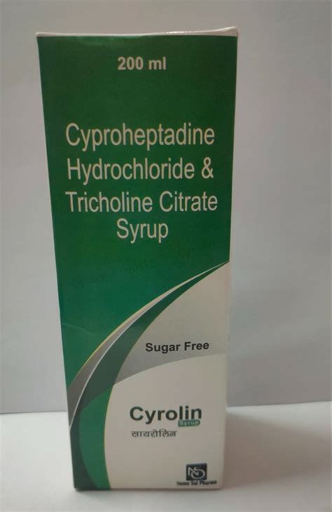 Cyproheptadine Hydrochloride Tricholine Citrate Syrup For Business