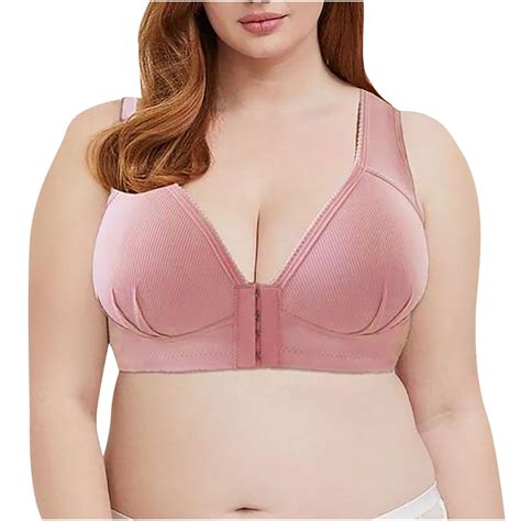 Tqwqt Women S Plus Size Front Closure Wireless Bra Full Cup Lift Bras For Women No Underwire