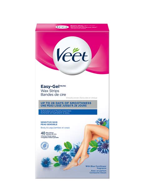 VEET Easy Gel Wax Strips Sensitive Skin Body Legs Canada