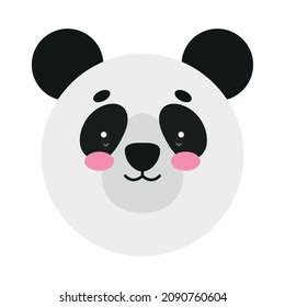 Cute Panda Bear Head On White Stock Vector Royalty Free