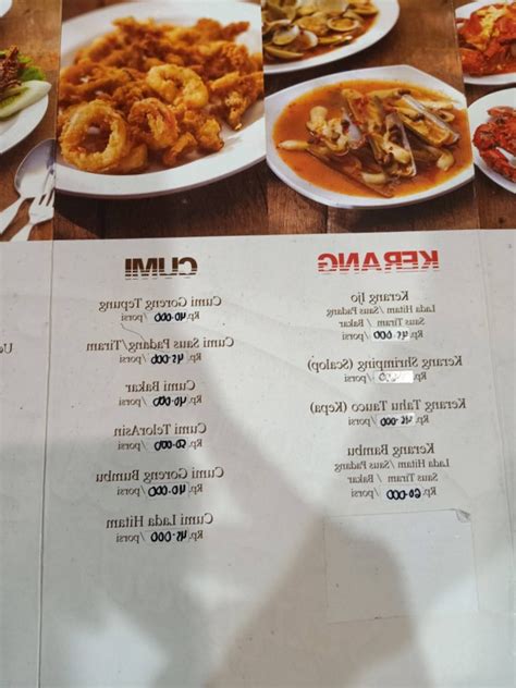 Aroma Dermaga Seafood De Tangerang Carte