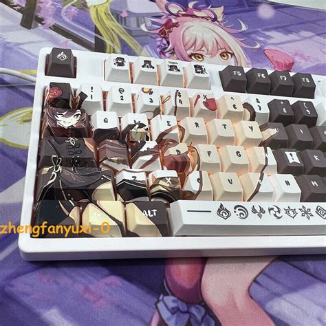 Buy Anime Genshin Impact Hu Tao PBT Keycaps For Cherry Mechanical