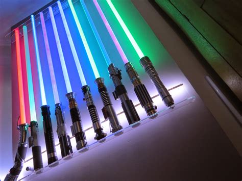 Club Dooku: lightsaber display (LED back-lit hilts)