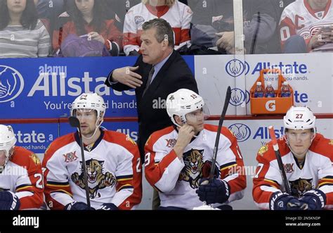 Florida Panthers Head Coach Peter Horachek Signals From The Bench