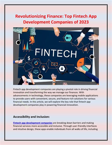 Ppt Revolutionizing Finance Top Fintech App Development Companies Of