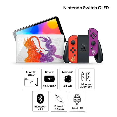 Consola Nintendo Switch Oled Pokémon Escarlata Púrpura Coolbox