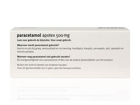 Paracetamol Apotex Tablet Mg St Efarma Apotheek En Drogist