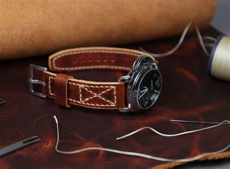 Brown Leather Watch Strap Watch Strap Full-grain Leather - Etsy