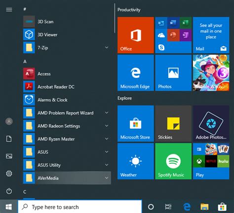 Windows 10 New Start Menu Icons