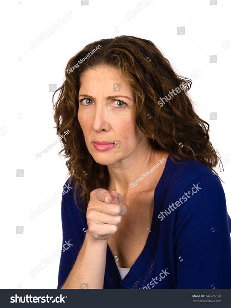 Attractive Angry Middle Aged Woman Isolated Stock Photo 142774528