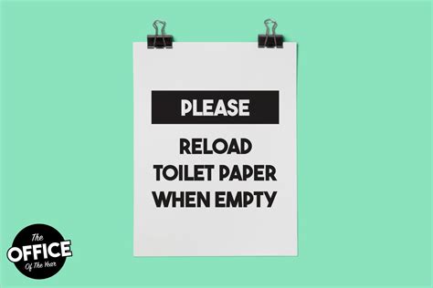 Please Reload Toilet Paper Washroom Toilet Sign Printable