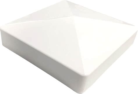 4inch White Vinyl Pyramid Style Fence Post Capvinyl Post Caps Perfect