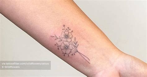 Fine Line Primrose Flower Tattoo Located On The Wrist