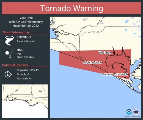 Nws Tornado On Twitter Tornado Warning Including Panama City Beach Fl Laguna Beach Fl And