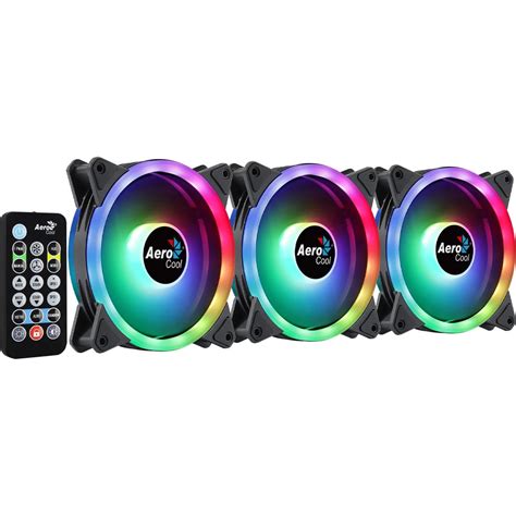 Kit 3 Coolers Duo 12 Pro Argb Hub Controle Aerocool Truedata