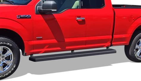 Aps Iboard Running Boards 5in Matte Black Compatible With Ford F150 2015 2024 Super Cab And F 250