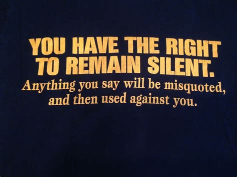 You Have The Right To Remain Silent T Shirt Tee Euc Black Yellow Cotton