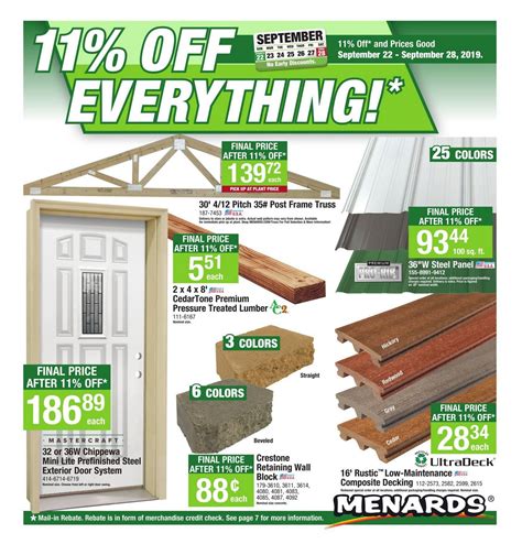 Menards Weekly Ad Sep 22 – Sep 28, 2019