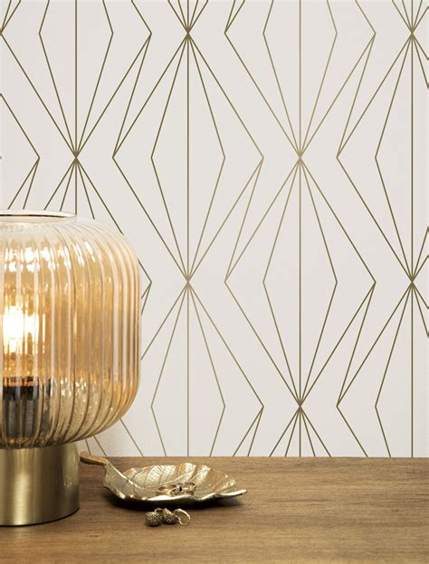 Golden Lines Wallpaper Off White Gold 2 Trake Sorum Design