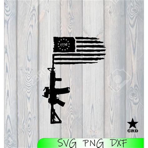 American Gun Flag Svg Rifle Flag Svg Guns Svg 2nd Amendment Etsy