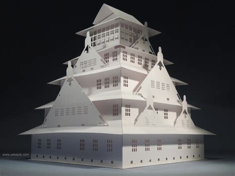 The Kingdom Of Origami Architecture The Osaka Castle Pop Up Architecture