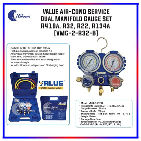 Value Air Cond Service Dual Manifold Gauge Set R A R R R A