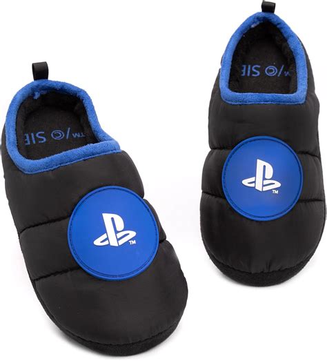 Playstation Slippers Boys Kids Teens Game Logo Black Shoes : Amazon.ca ...