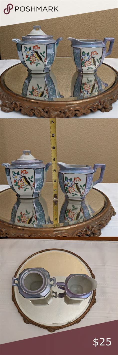 Vintage Lusterware Cream And Sugar Set Bird Cream And Sugar Bird