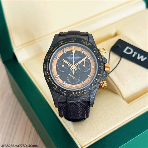 R Plica De Rel Gio Rolex Daytona Diw Carbono Mm Dourado Rel Gios