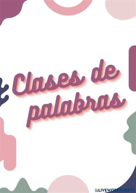 Clases De Palabras Online Exercise For Primaria Live Worksheets