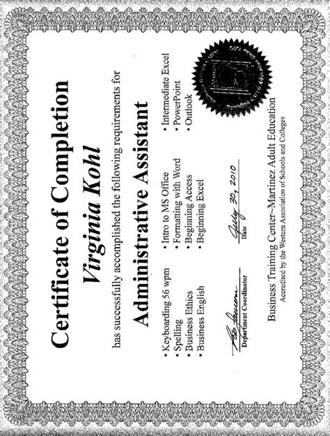 Administrative Assistant Certificate