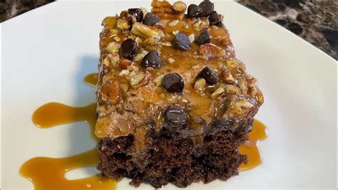 Caramel Turtle Poke Cake Pokecake Turtlecake Caramel Youtube