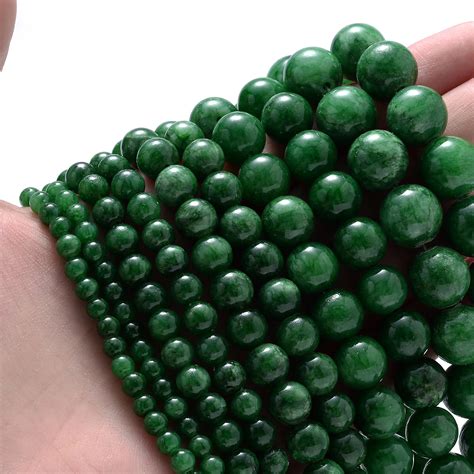 Natural Chalcedony Stone Beads Deep Jades Loose Spacer Beads For