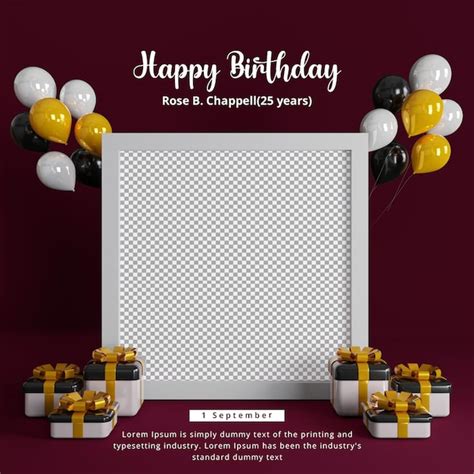 Premium Psd Birthday Social Media Post Template With Realistic