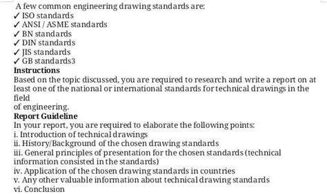 SOLVED: ISO standard...... engineering drawing A few common engineering ...