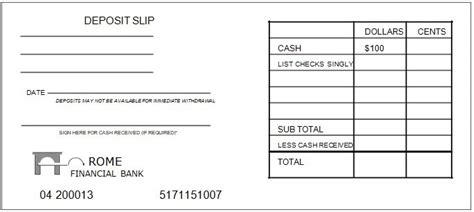 Td Bank Checking Deposit Slip Printable