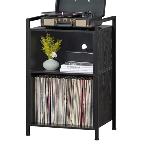 YAHARBO Turntable Stand, Record Player Stand, 3-Shelf Black Vinyl ...