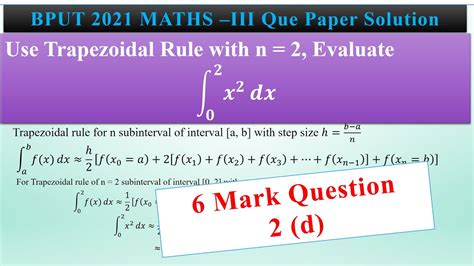 BPUT MATHEMATICS III 2021 Solution Of 2021 Question Paper 2d Use