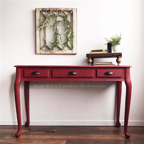 Holiday Red Table | Red painted furniture, Red furniture, Red console table