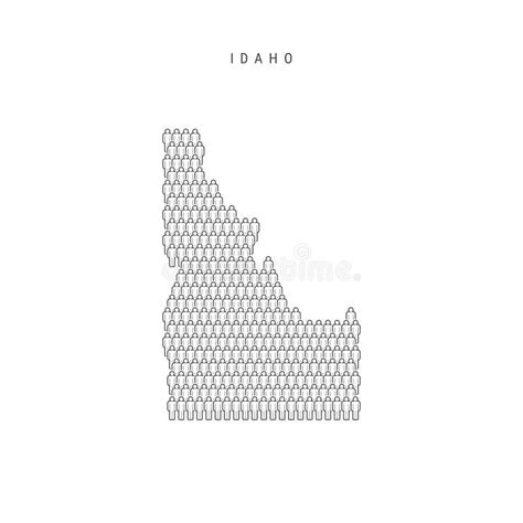 Mappa Del Popolo Vettoriale Dello Stato Di Idaho Us Silhouette