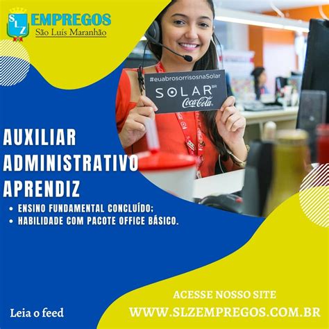 Auxiliar Administrativo Aprendiz Slz Empregos