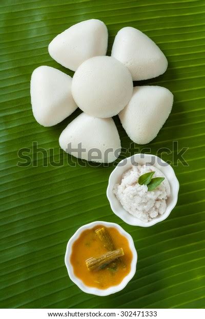 Indian Idly Served Flower Fresh Steamed Stock Photo 302471333