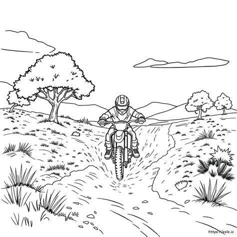 Moto De Trilha Para Colorir - Moto De Trilha Para Colorir
