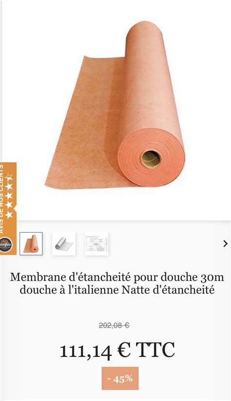 Membrane ou natte d étanchéité rouleau de 30m x 1m